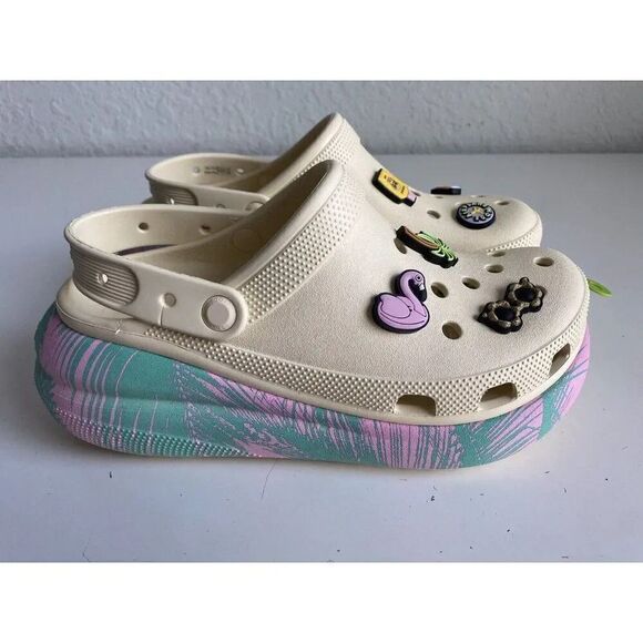 Crocs Classic Crush Spring Break Clog Women's Sz 10 Vanilla 208405-1FR NEW - Picture 7 of 13
